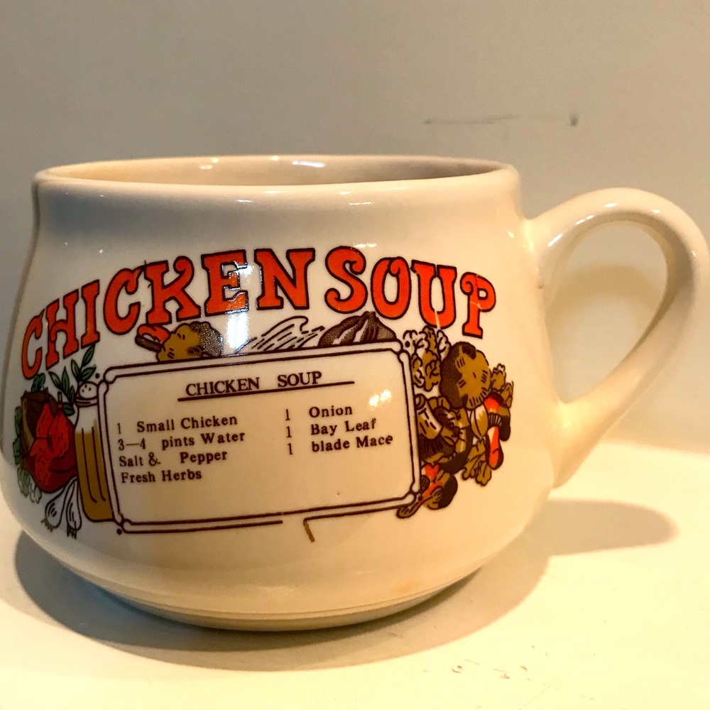 Vintage chicken soup mug